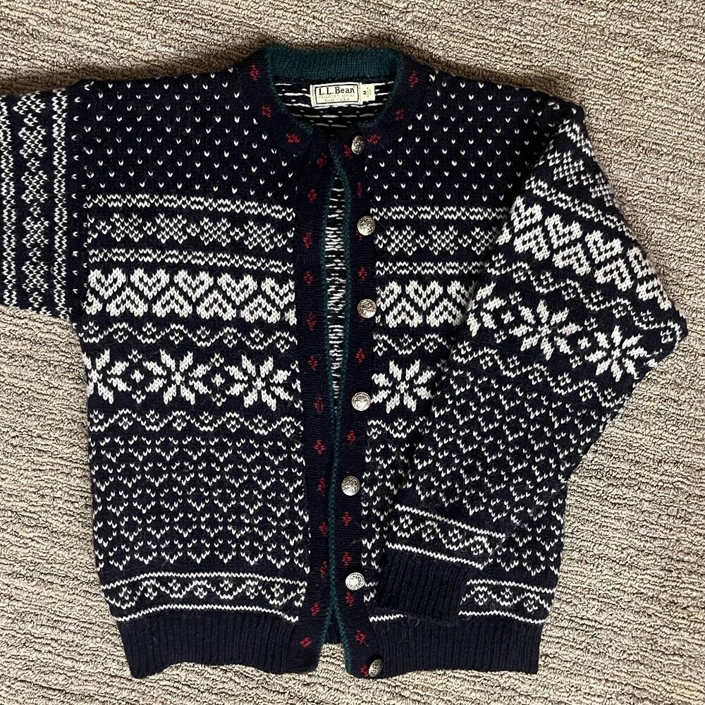 Vintage LL Bean Nordic Sweater cardigan - stunning colors!
